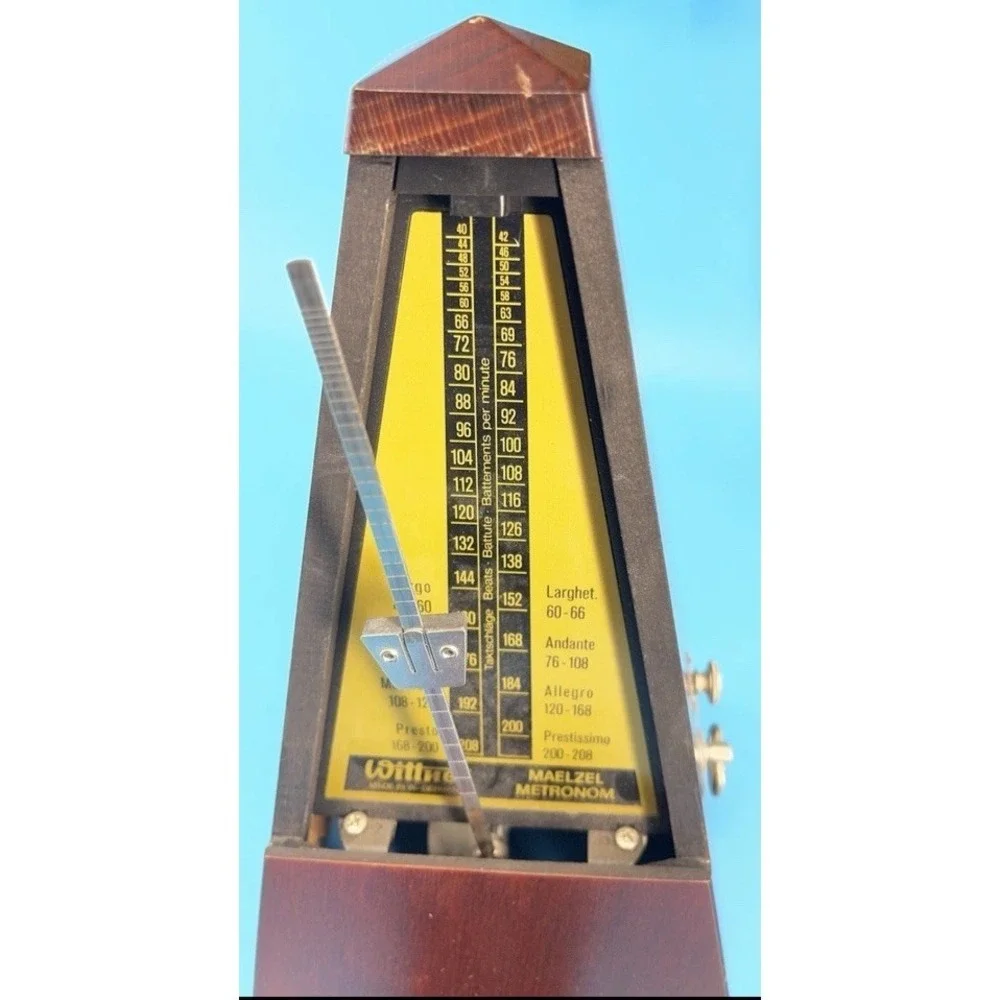 Vintage Wittner Metronome Wood Windup Made In Germany.Works Perfectly